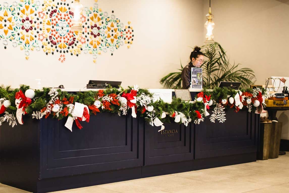Red and white garland