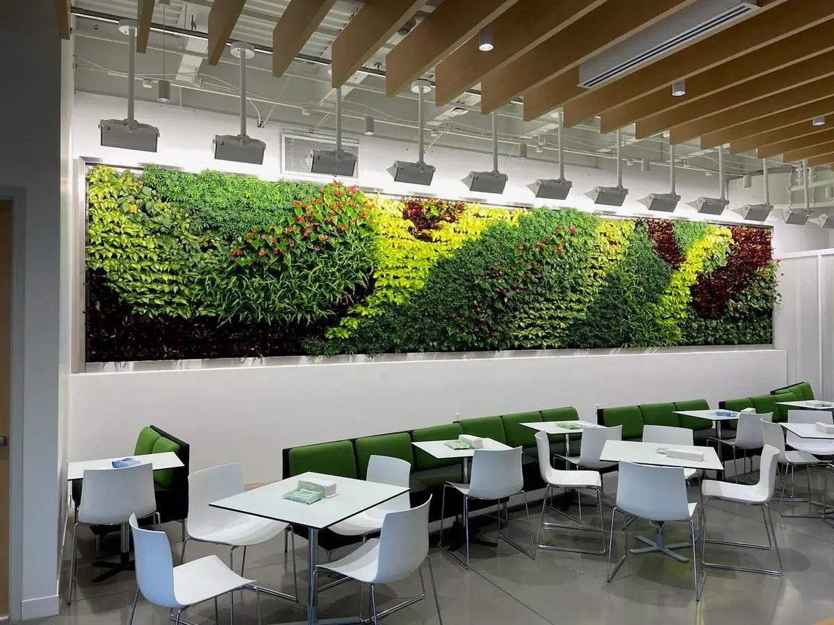 Long living wall in office common space
