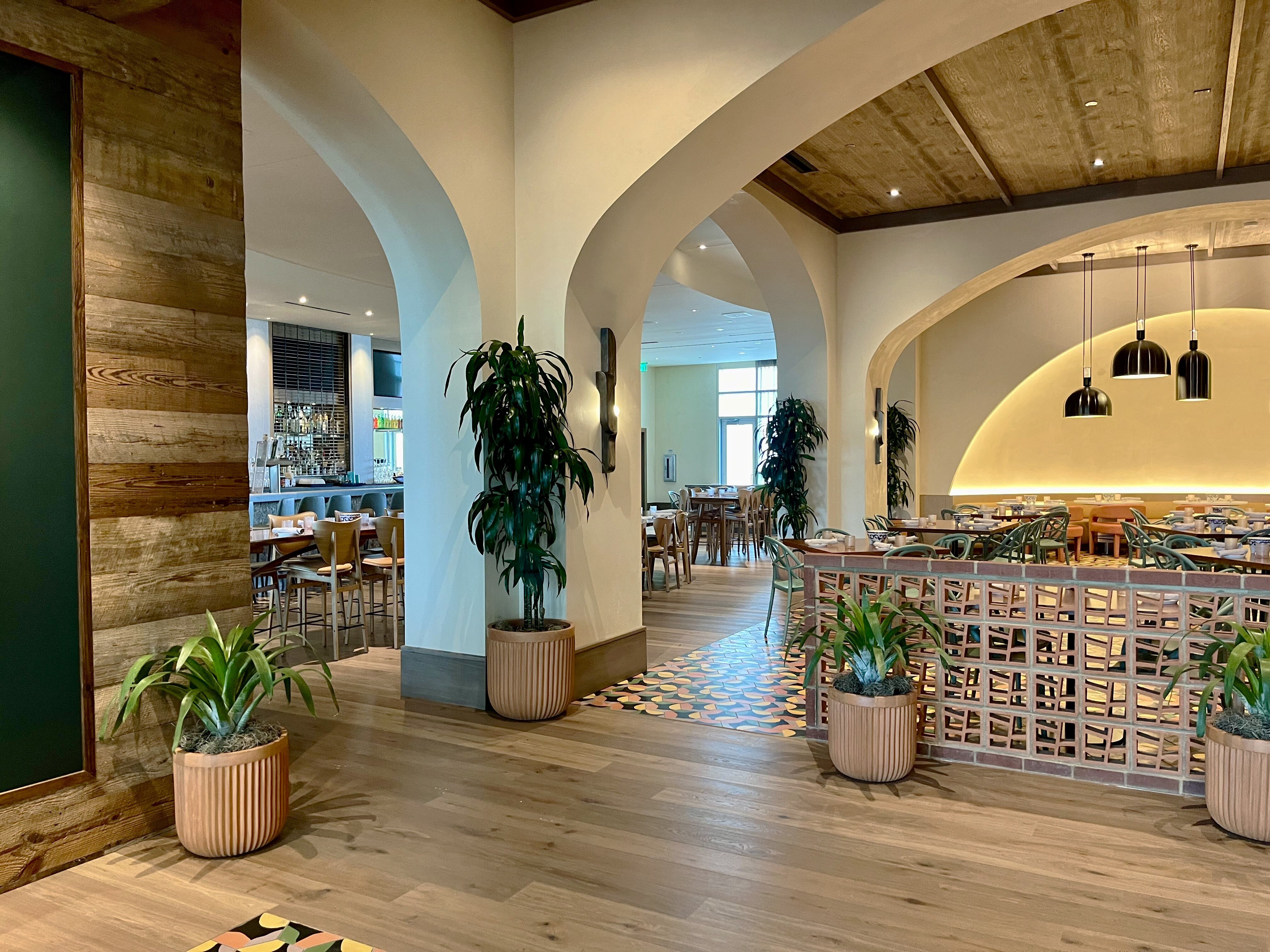 Plants in a hotel restaurant 