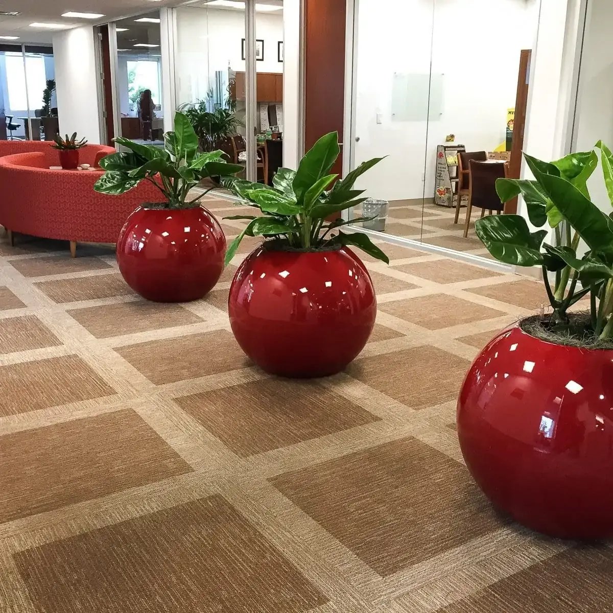 interior lobby with potted plants