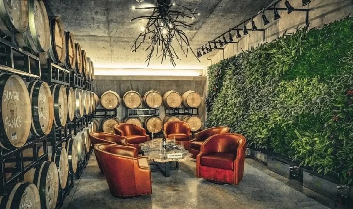 Living wall inside a winery