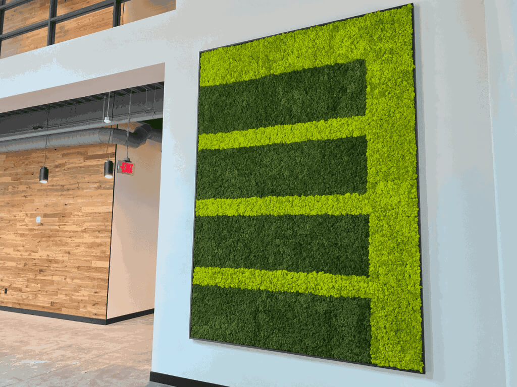 a moss wall design at The Edison done by Natura