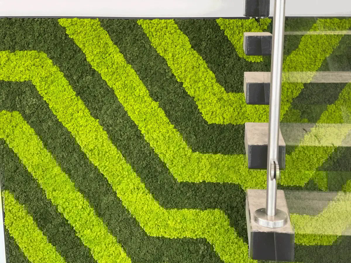 Moss Wall with zigzag/stripe pattern