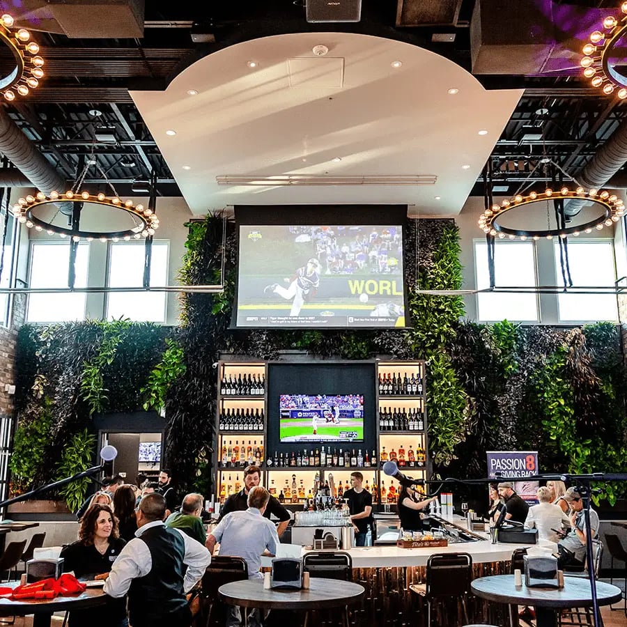 living wall inside a hotel bar