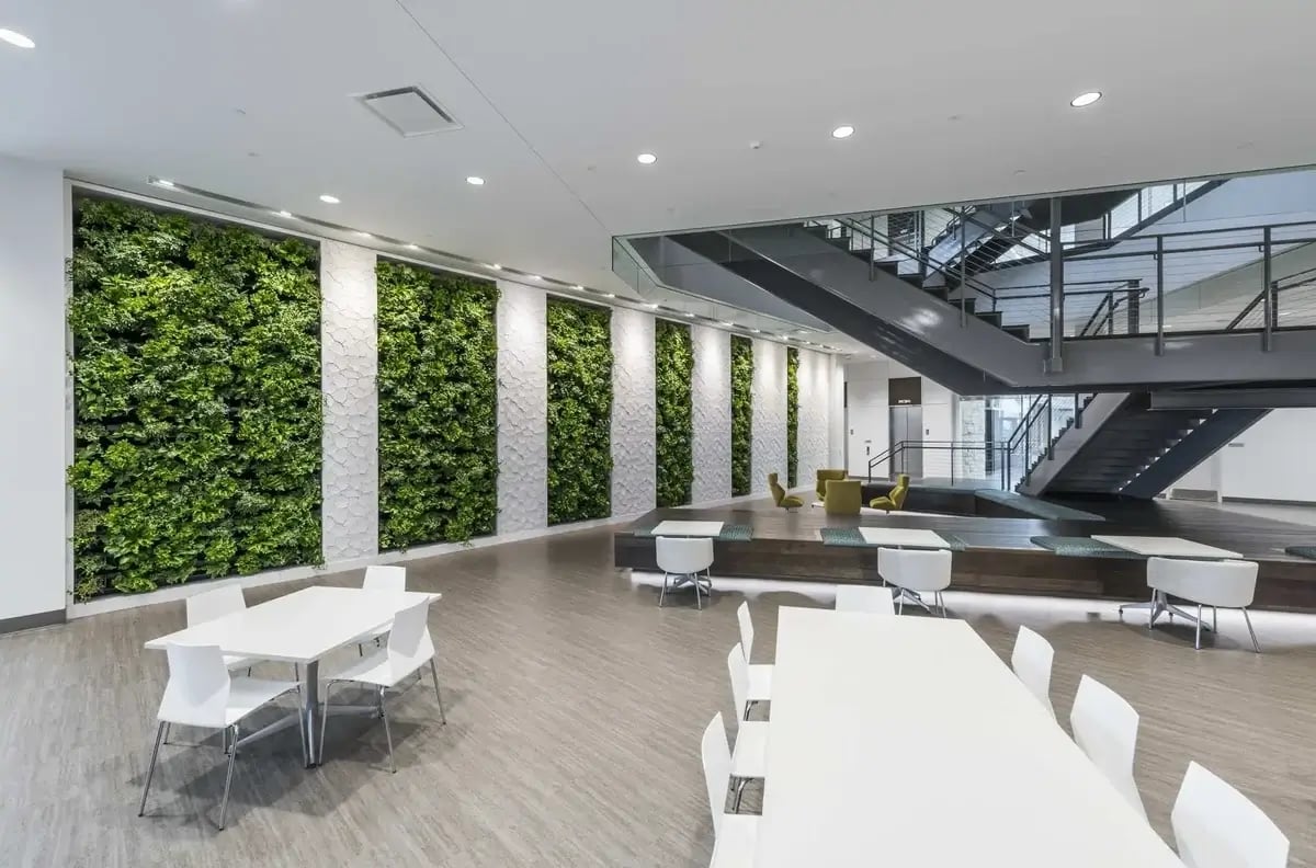 living / green walls, office interior